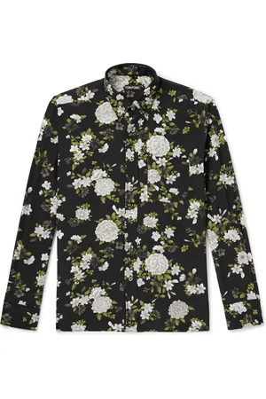 Tom Ford Hendrix Button-Down Collar Floral-Print Silk-Crepe Shirt
