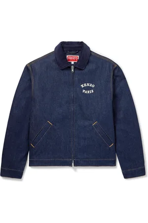 Kenzo Verdy Market Corduroy-Trimmed Logo-Embroidered Appliquéd Padded Denim Jacket