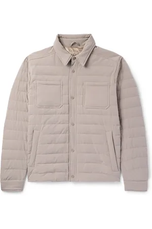 HERNO Quilted Striped Seersucker Down Jacket