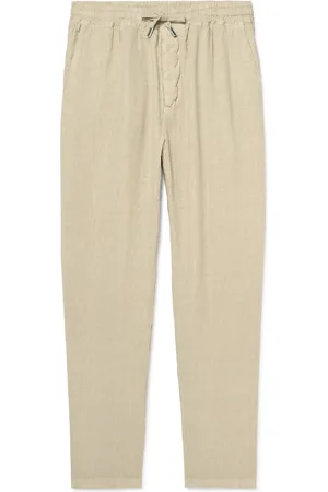 ALTEA Aaron Straight-Leg Linen Drawstring Trousers