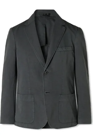 Sunspel Unstructured Garment-Dyed Cotton and Linen-Blend Blazer