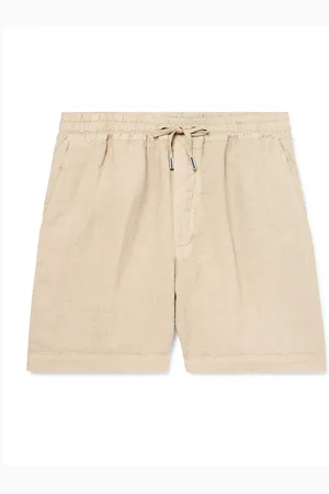 ALTEA Samuel Straight-Leg Linen Drawstring Shorts