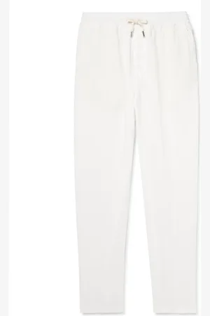 ALTEA Aaron Straight-Leg Linen Drawstring Trousers