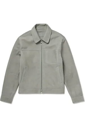 Mr P. Panelled Leather-Trimmed Suede Jacket