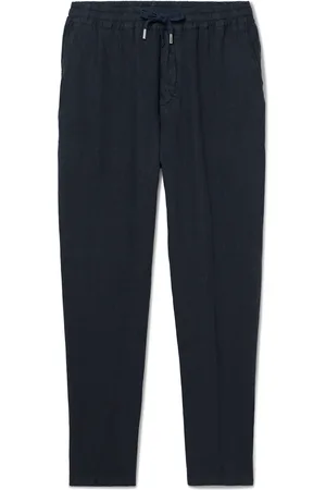 ALTEA Aaron Straight-Leg Linen Drawstring Trousers