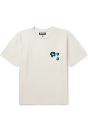 MONITALY Crochet-Trimmed Cotton-Jersey T-Shirt