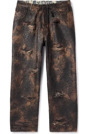 Acne Studios Wide-Leg Distressed Coated Jeans