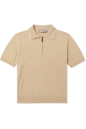 CANALI Ribbed Cotton Polo Shirt