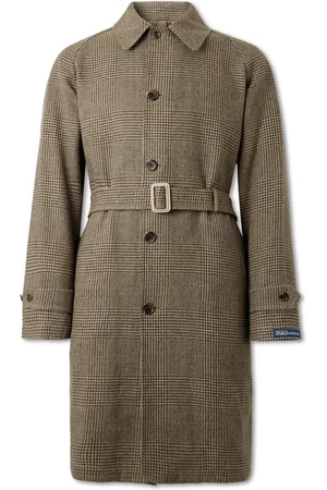 Ralph Lauren Balmacaan Reversible Belted Tweed and Poplin Coat