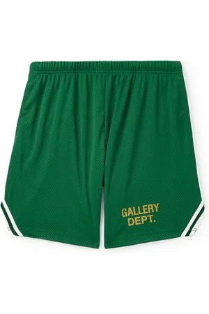 GALLERY DEPT. Venice Court Wide-Leg Logo-Print Webbing-Trimmed Mesh Shorts
