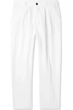 MASSIMO ALBA Stan Straight-Leg Pleated Linen Trousers