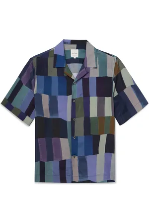 Paul Smith Convertible-Collar Printed Crepe Shirt