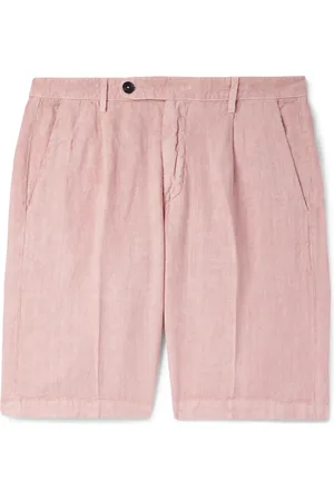MASSIMO ALBA Alaccia Straight-Leg Pleated Linen Shorts