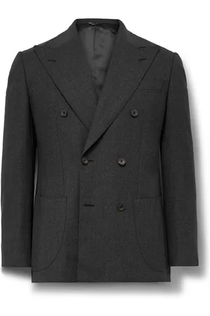 Thom Sweeney Slim-Fit Double-Breasted Wool Blazer