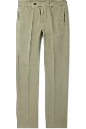 MASSIMO ALBA Winch2 Slim-Fit Straight-Leg Cotton and Linen-Blend Trousers