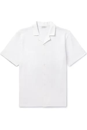 Sunspel Camp-Collar Cotton-Mesh Shirt