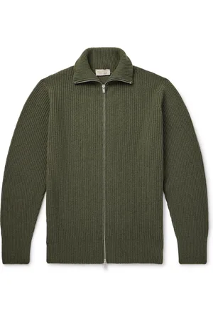 JOHN SMEDLEY Ribbed Recycled-Cashmere and Merino-Wool Blend Cardigan