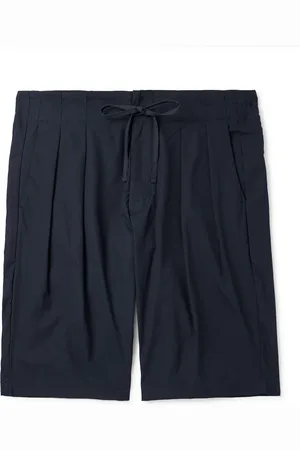 MONITALY Straight-Leg Pleated Cotton Shorts