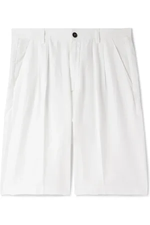 MASSIMO ALBA Cliff Straight-Leg Pleated Linen Bermuda Shorts