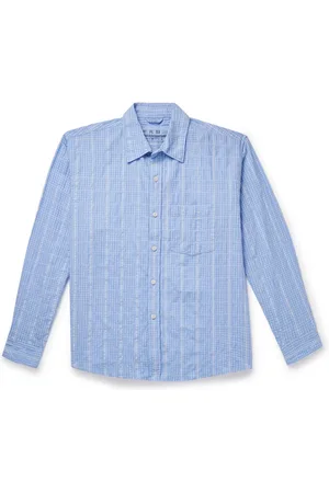 mfpen Executive Checked Cotton-Seersucker Shirt