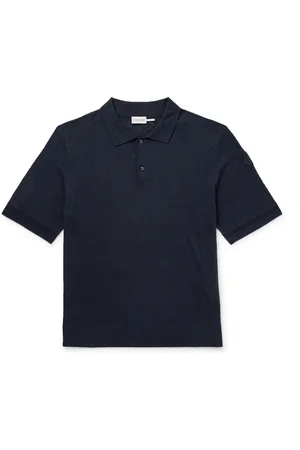 Moncler Logo-Appliquéd Silk and Linen-Blend Polo Shirt