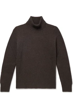 DE PETRILLO Slim-Fit Ribbed Merino Wool and Cashmere-Blend Rollneck Sweater