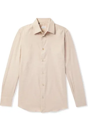 DE PETRILLO Brushed Virgin Wool-Twill Shirt