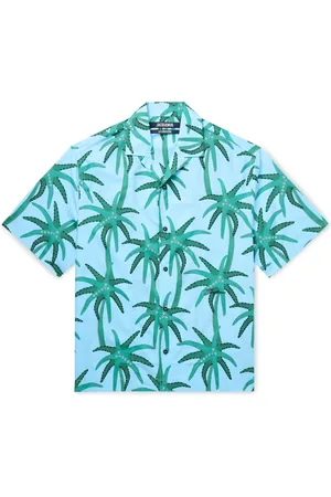 Jacquemus Camp-Collar Printed Cotton-Poplin Shirt