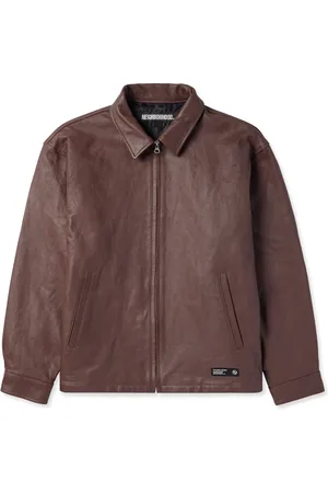 NEIGHBORHOOD Logo-Appliquéd Leather Jacket