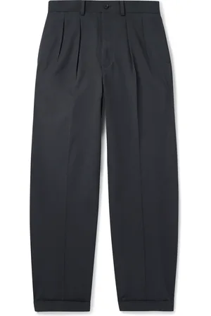 Kaptain Sunshine Straight-Leg Pleated Cotton-Gabardine Trousers