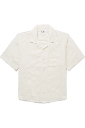 Corridor Convertible-Collar Striped Cotton-Blend Seersucker Shirt