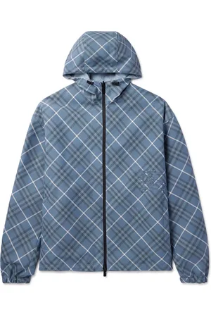 Burberry Oversized Reversible Logo-Appliquéd Checked Gabardine and Nylon Hooded Jacket