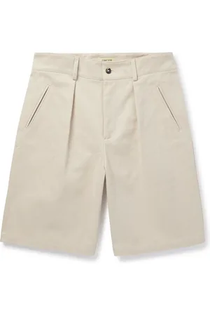 De Bonne Facture Straight-Leg Pleated Cotton-Drill Shorts