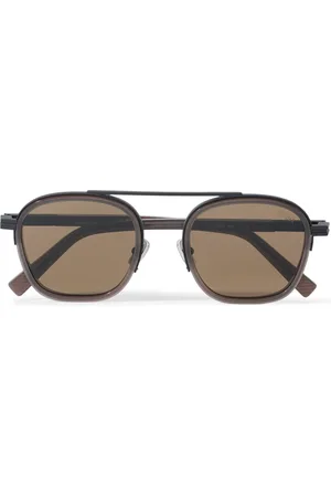 Ermenegildo Zegna Aviator-Style Metal and Acetate Sunglasses