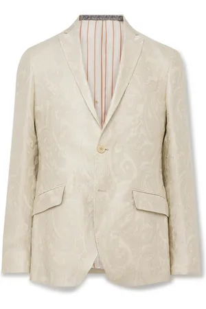 Etro Paisley-Jacquard Linen-Blend Suit Jacket