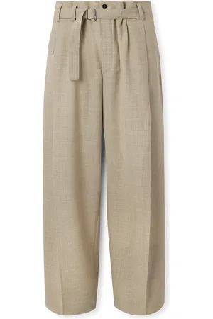 Jacquemus Canevas Oversized Wide-Leg Pleated Belted Wool Suit Trousers