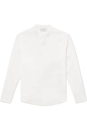 Mr P. Grandad-Collar Linen Shirt
