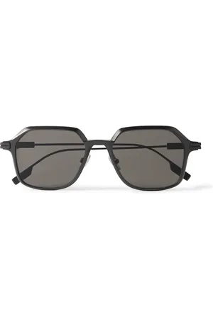 Ermenegildo Zegna D-Frame Brushed-Aluminium Polarised Sunglasses