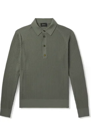 BRIONI Pointelle-Knit Wool Polo Shirt