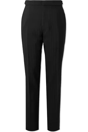 Tom Ford Straight-Leg Striped Mohair and Wool-Blend Trousers