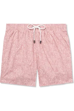 CANALI Straight-Leg Mid-Length Printed Swim Shorts