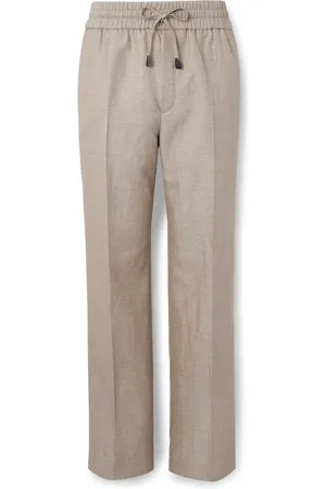 BRIONI Straight-Leg Wool, Linen and Silk-Blend Suit Trousers