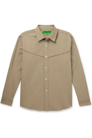 Small Talk Crochet-Trimmed Cotton-Poplin Shirt
