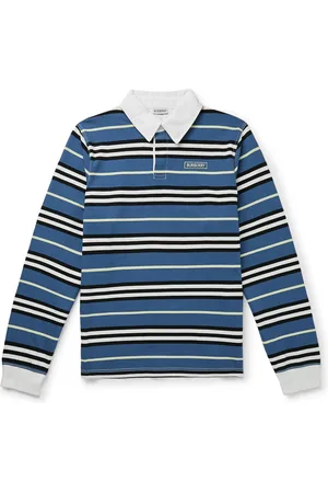 Burberry Logo-Appliquéd Striped Cotton-Jersey Polo Shirt
