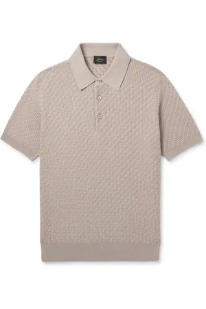 BRIONI Cotton, Silk and Cashmere-Blend Polo Shirt