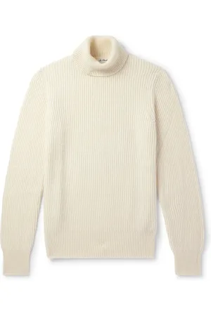 DE PETRILLO Slim-Fit Ribbed Merino Wool and Cashmere-Blend Rollneck Sweater
