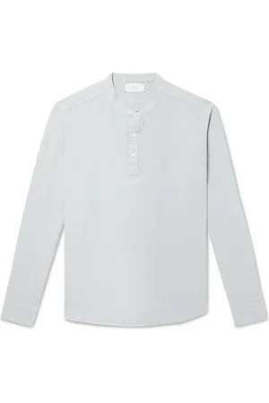 Mr P. Grandad-Collar Linen Shirt