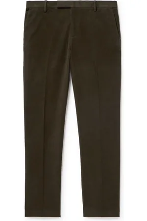 Sunspel Straight-Leg Cotton-Blend Moleskin Trousers