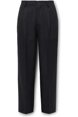 Kaptain Sunshine Shoecut Straight-Leg Pleated Pinstriped Wool and Silk-Blend Twill Trousers
