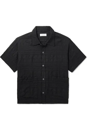 mfpen Stretch-Cotton and Linen-Blend Seersucker Shirt